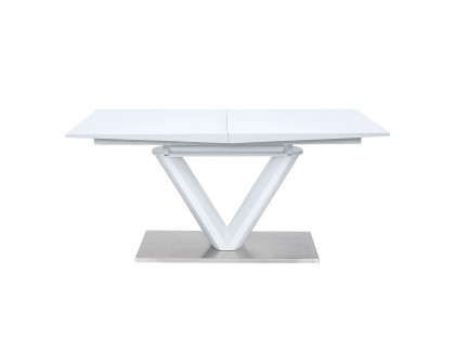 ACME - Gallegos Dining Table with Leaf in White High Gloss