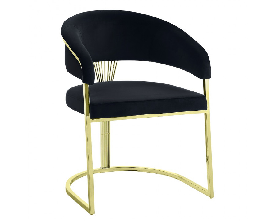 ACME - Fallon Side Chair in Black Velvet/Mirrored Gold