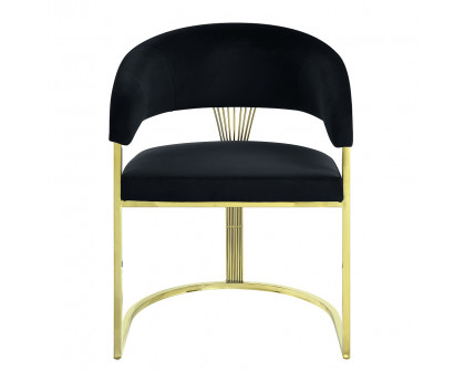 ACME - Fallon Side Chair in Black Velvet/Mirrored Gold