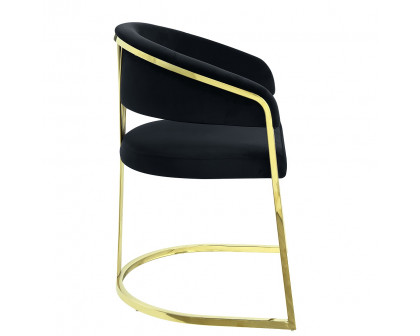 ACME - Fallon Side Chair in Black Velvet/Mirrored Gold