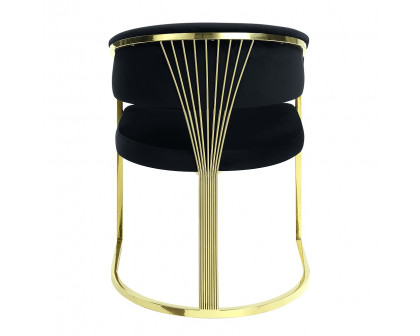 ACME - Fallon Side Chair in Black Velvet/Mirrored Gold