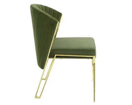 ACME Fallon Side Chair (Set of 2) - Green Velvet/Mirrored Gold