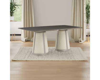 ACME - Kasa Dining Table in Sintered Stone Top/Champagne