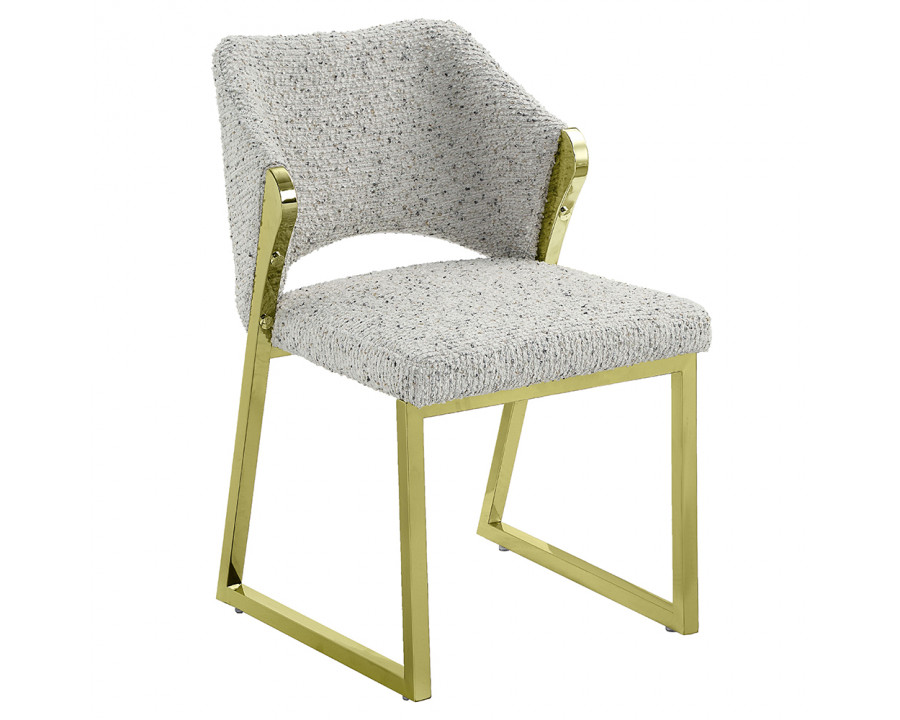 ACME Galdesa Side Chair - Teddy Sherpa/Mirrored Gold