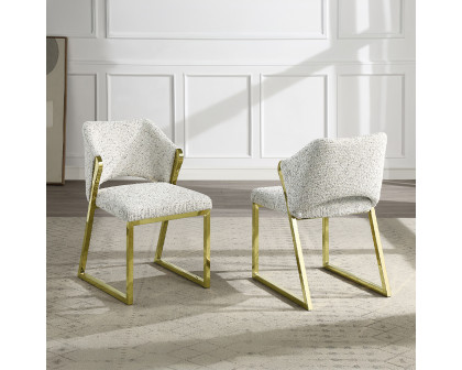 ACME Galdesa Side Chair - Teddy Sherpa/Mirrored Gold