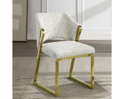 ACME Galdesa Side Chair - Teddy Sherpa/Mirrored Gold