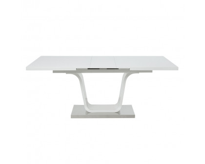 ACME - Kamaile Dining Table with Leaf in White High Gloss