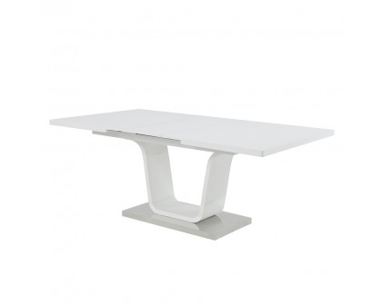 ACME - Kamaile Dining Table with Leaf in White High Gloss