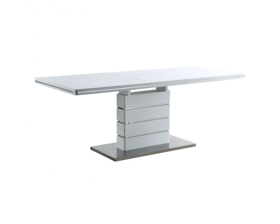 ACME - Kameryn Dining Table with Leaf in White High Gloss