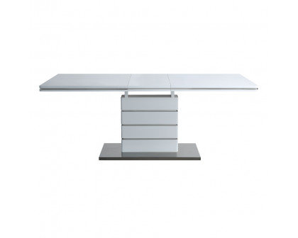 ACME - Kameryn Dining Table with Leaf in White High Gloss