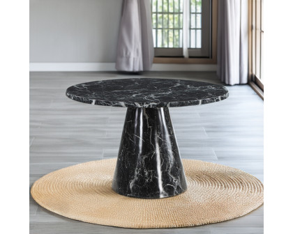 ACME - Hollis Dining Table with Engineered Stone Top in Engineered Stone