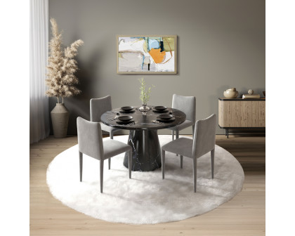 ACME - Hollis Dining Table with Engineered Stone Top in Engineered Stone