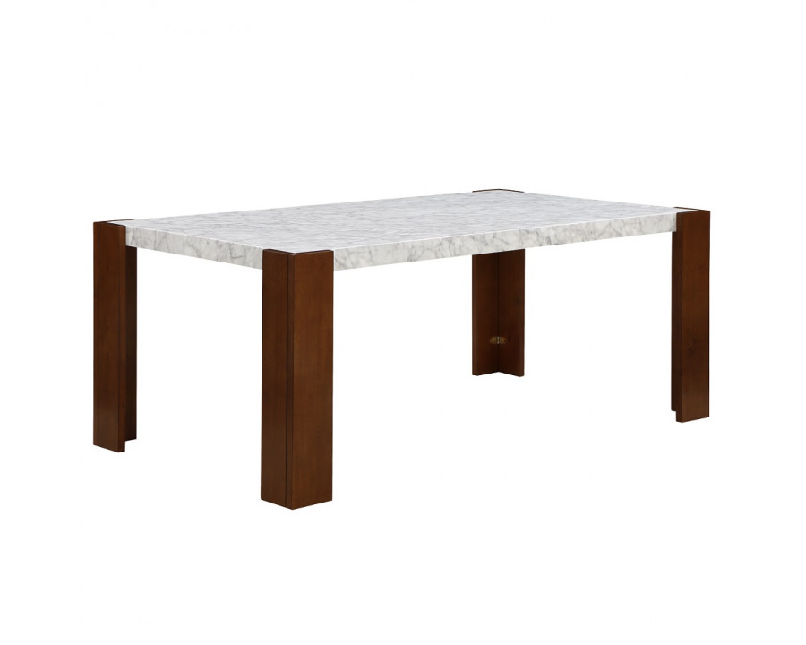 ACME - Hettie Dining Table with Engineeed Stone Top in Engineered Stone Top/Brown