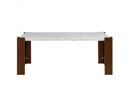 ACME - Hettie Dining Table with Engineeed Stone Top in Engineered Stone Top/Brown