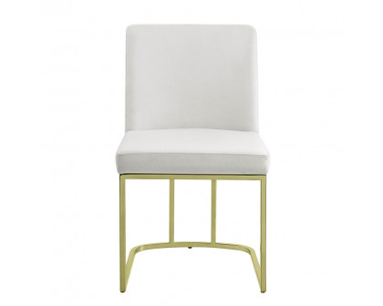 ACME - Zazie Side Chair (Set of 2) in White Velvet/Gold