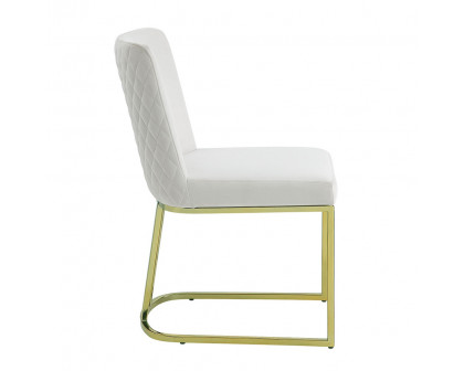 ACME - Zazie Side Chair (Set of 2) in White Velvet/Gold