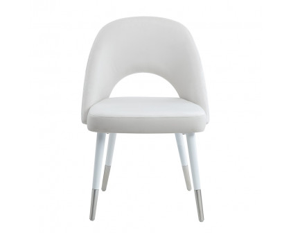 ACME - Zemirah Side Chair (Set of 2) in White Velvet/White Gloss