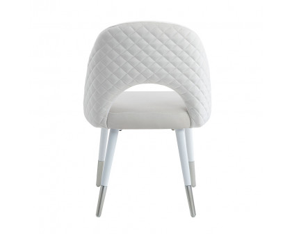 ACME - Zemirah Side Chair (Set of 2) in White Velvet/White Gloss