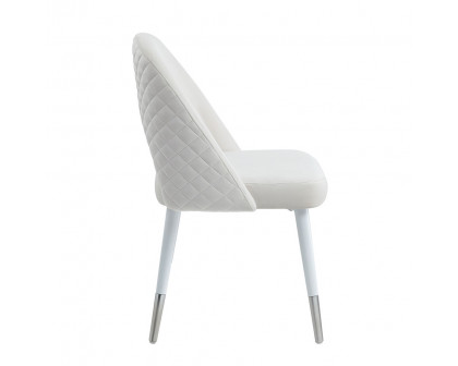 ACME - Zemirah Side Chair (Set of 2) in White Velvet/White Gloss