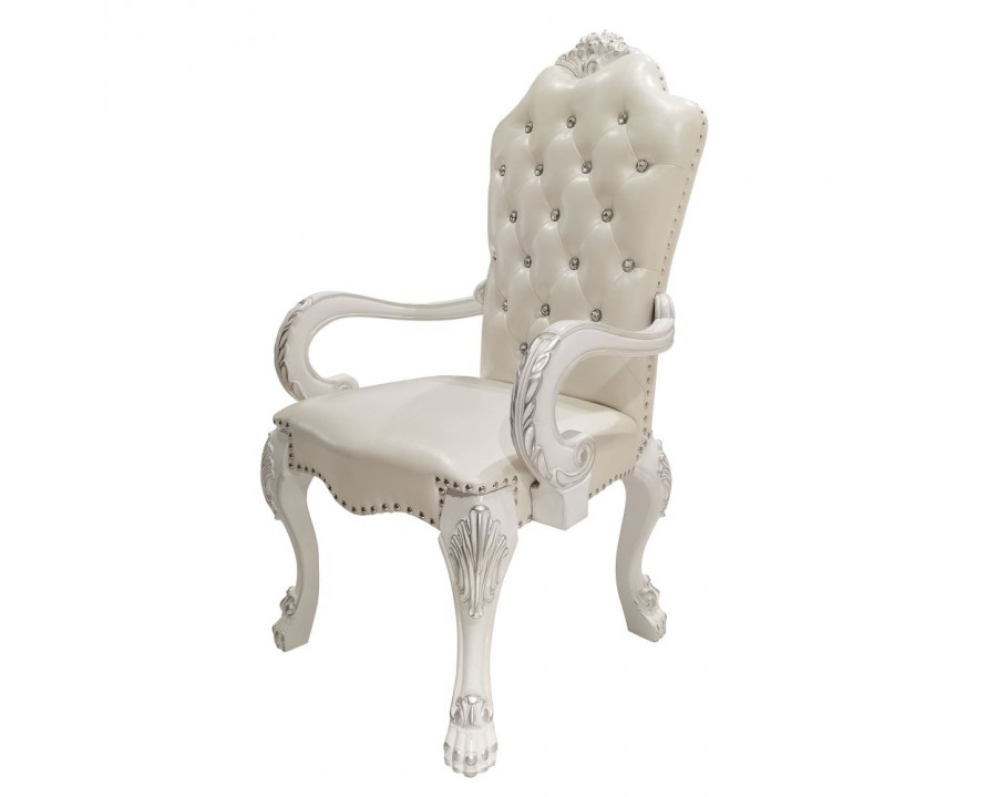 ACME - Dresden Arm Chair (Set of 2) in Synthetic/Bone White (DN02243)