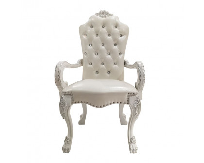 ACME - Dresden Arm Chair (Set of 2) in Synthetic/Bone White (DN02243)