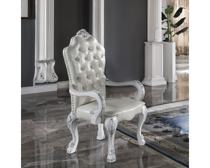 ACME - Dresden Arm Chair (Set of 2) in Synthetic/Bone White (DN02243)