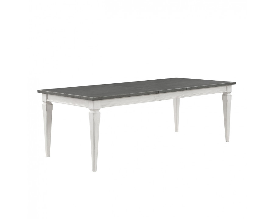 ACME - Katia Dining Table with Leaf in Rustic Gray/Weathered White