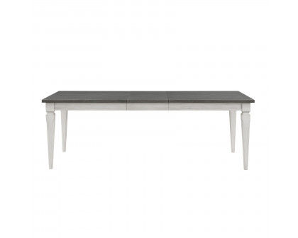 ACME - Katia Dining Table with Leaf in Rustic Gray/Weathered White