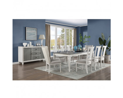 ACME - Katia Dining Table with Leaf in Rustic Gray/Weathered White