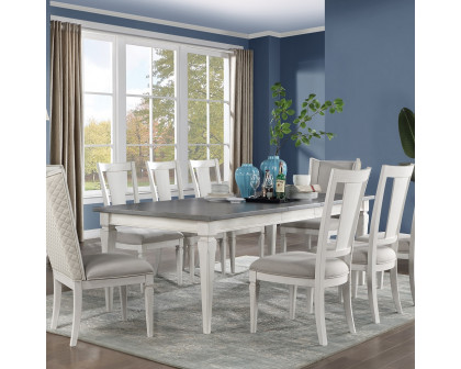 ACME - Katia Dining Table with Leaf in Rustic Gray/Weathered White