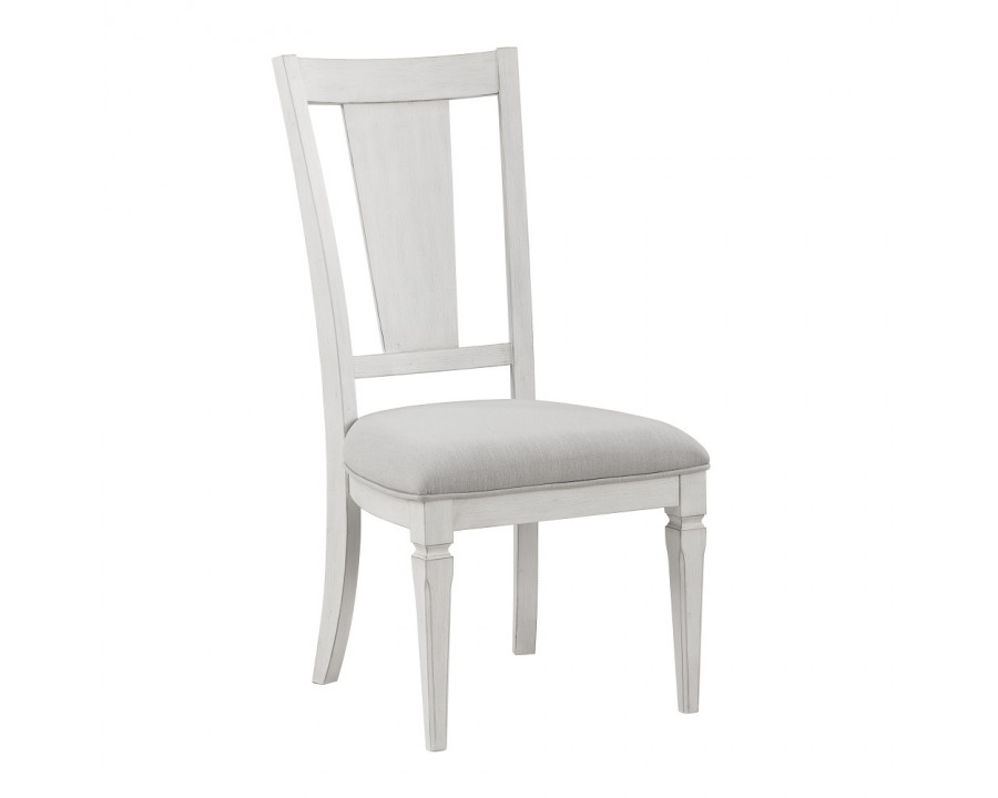 ACME - Katia Side Chair (Set of 2) in Light Gray Linen/Weathered White