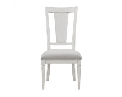 ACME - Katia Side Chair (Set of 2) in Light Gray Linen/Weathered White