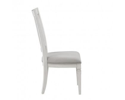 ACME - Katia Side Chair (Set of 2) in Light Gray Linen/Weathered White