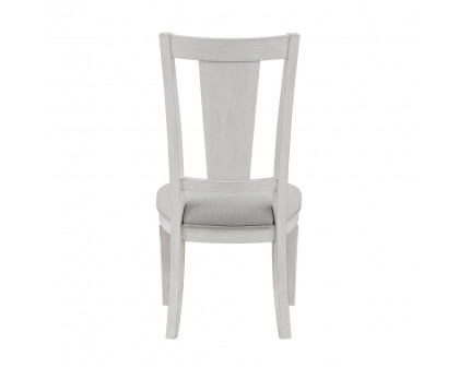 ACME - Katia Side Chair (Set of 2) in Light Gray Linen/Weathered White