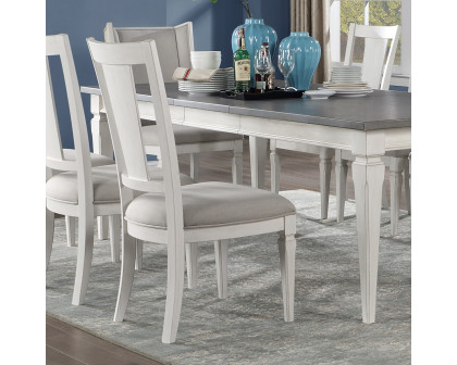 ACME - Katia Side Chair (Set of 2) in Light Gray Linen/Weathered White