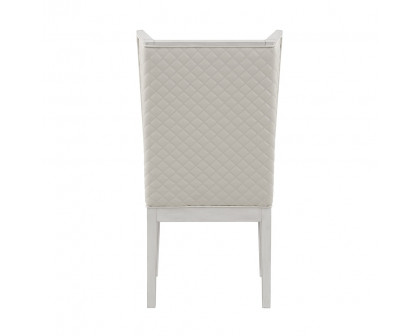 ACME - Katia Hostess Chair (Set of 2) in Light Gray Linen/Weathered White