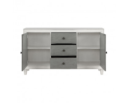 ACME - Katia Server in Rustic Gray/Weathered White