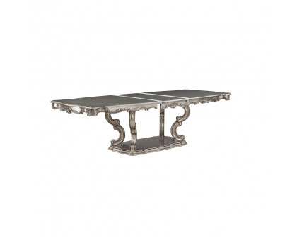 ACME - Ariadne Dining Table with Pedestal in Antique Platinum