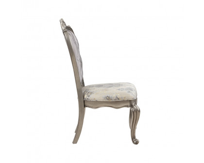 ACME - Ariadne Side Chair (Set of 2) in Velvet/Antique Platinum