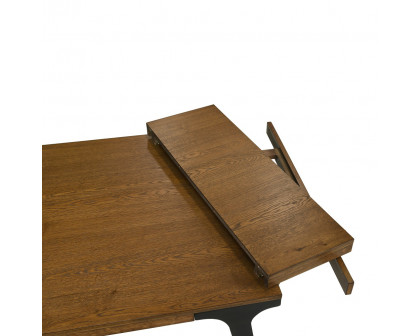 ACME - Hillary Dining Table with 2 Leaves in Walnut/Black