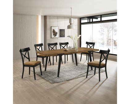 ACME - Hillary Dining Table with 2 Leaves in Walnut/Black