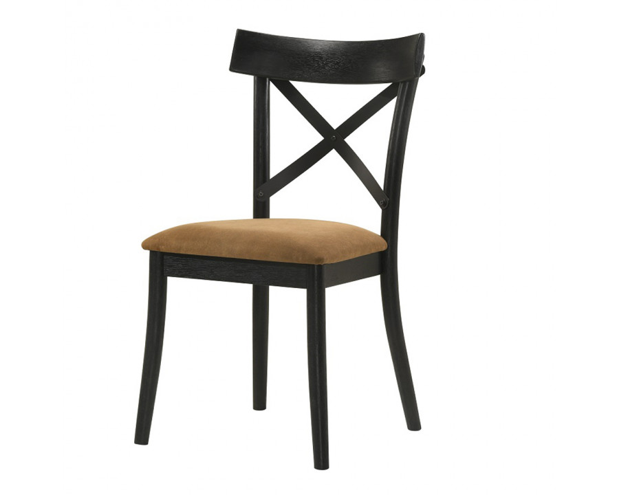 ACME - Hillary Side Chair (Set of 2) in Brown/Walnut/Black