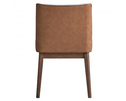 ACME - Ginny Side Chair (Set of 2) in White Boucle/Brown Velvet/Walnut