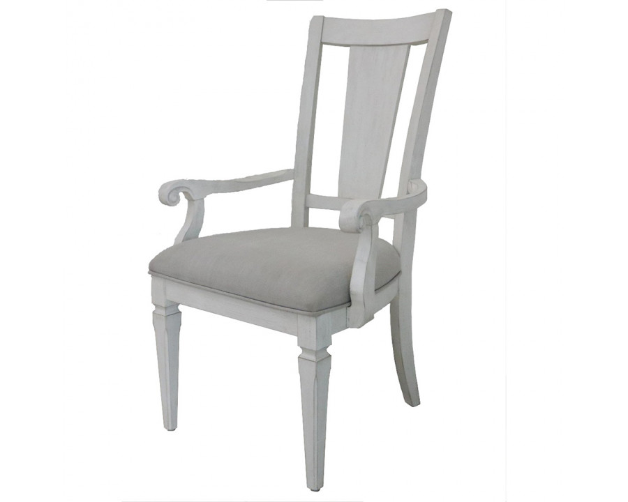 ACME - Katia Arm Chair (Set of 2) in Light Gray Linen/Weathered White