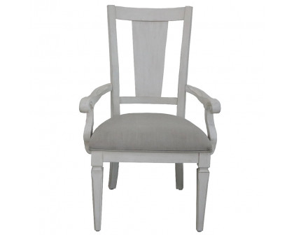 ACME - Katia Arm Chair (Set of 2) in Light Gray Linen/Weathered White