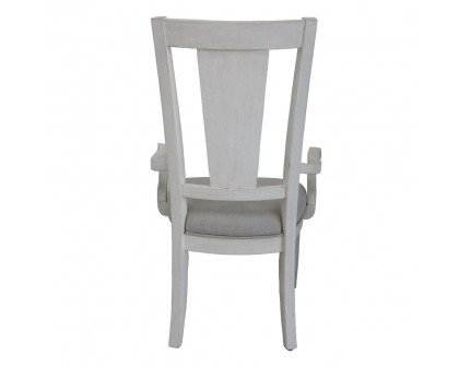 ACME - Katia Arm Chair (Set of 2) in Light Gray Linen/Weathered White