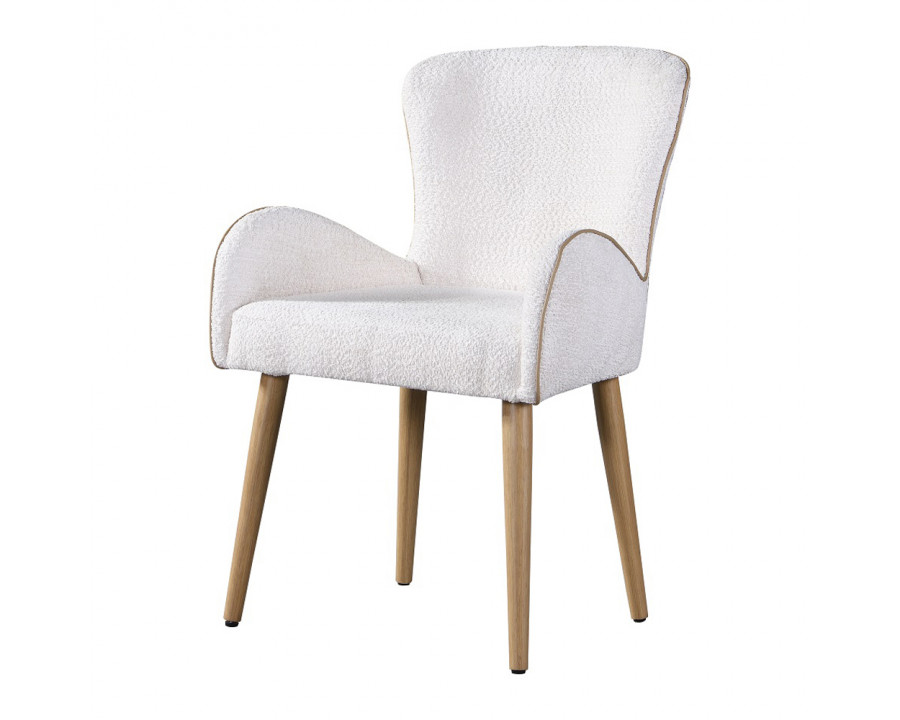 ACME - Qwin Side Chair (Set of 2) in Beige Boucle/Oak