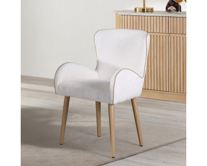 ACME - Qwin Side Chair (Set of 2) in Beige Boucle/Oak