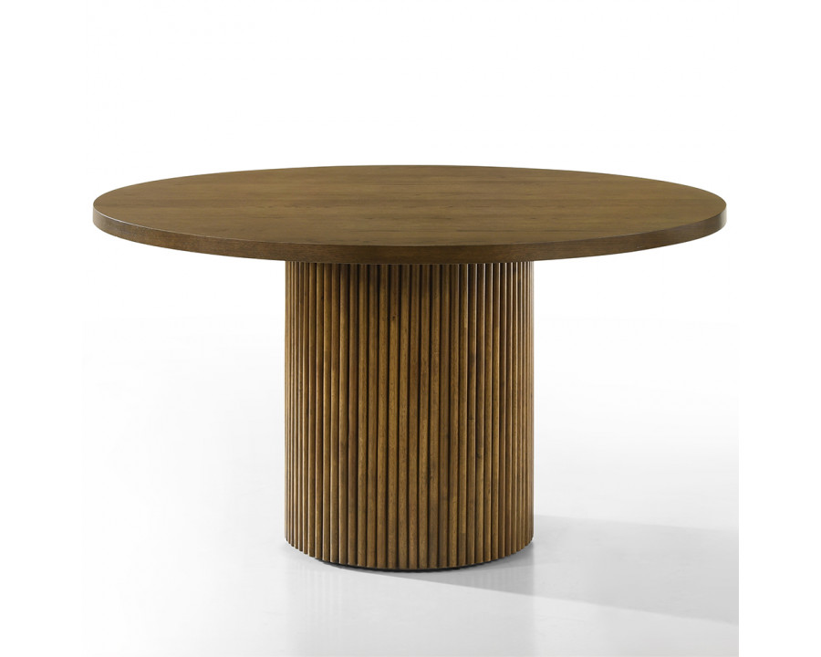 ACME - Hezrai Round Dining Table in Walnut