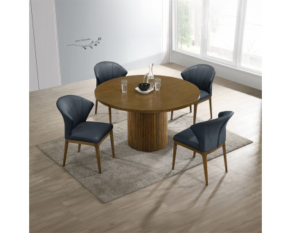 ACME - Hezrai Round Dining Table in Walnut